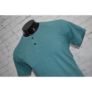 Public Rec T-Shirt Henley Men Size Large Cool Touch Lyocell Cotton Spandex Blend